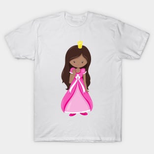 African American Princess, Queen, Gown, Pink Dress T-Shirt